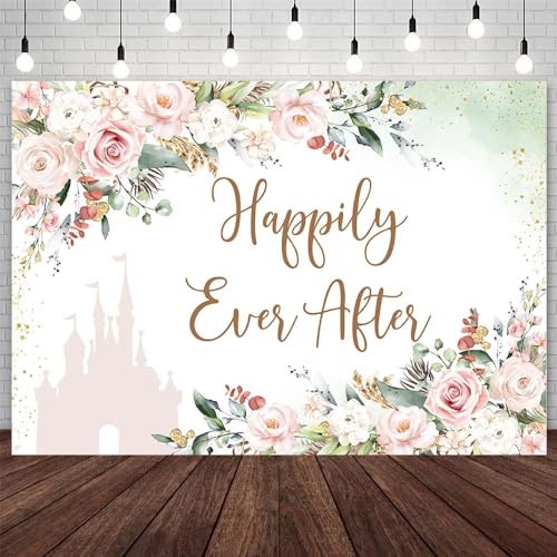 7x5ft Happily Ever After Decorations Backdrop for Bridal Shower