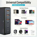 100W USB-C Charging Station, 6-Port GaN III Desktop Hub (30W Max Per Port), Compatible with iPhone 17, 16, 15, iPad, MacBook Air & Samsung Galaxy -
