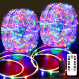 132Ft Rope Lights For Outside,2 Pack 66Ft Connectable String Lights Outdoor Waterproof Ip67,8 Modes 400 Leds Rope Lighting For Garden,Party,Indoor Bedroom,Christmas Eaves Decor,Coloured