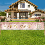 Sweet 16 Pink Rose Gold Birthday Banner Large 9.8×1.6Ft Party Decorations
