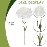 10 Pcs Artificial Carnations Realistic 10.6” White Carnations For Vase Office Living Room Bathroom Home Decor