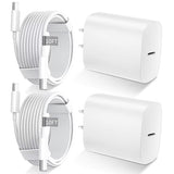 USB C Fast Charger with 10FT USB C to USB C Cable for iPhone 17 16 15 iPad White
