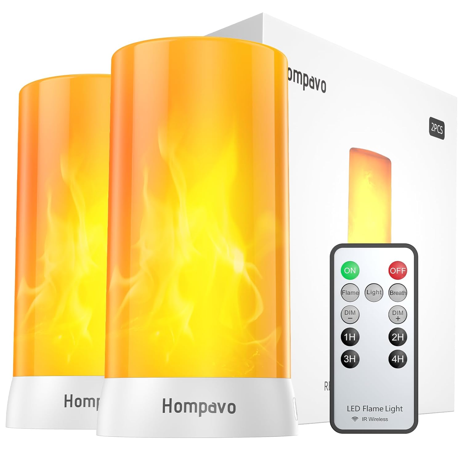 ?Upgraded? Led Flame Lights With Remote & Timer, 4-Mode Rechargeable Battery Operated Flameless Candles, Waterproof Pillar Flickering Lanterns For Bathroom Patio Wedding Halloween Home Decor