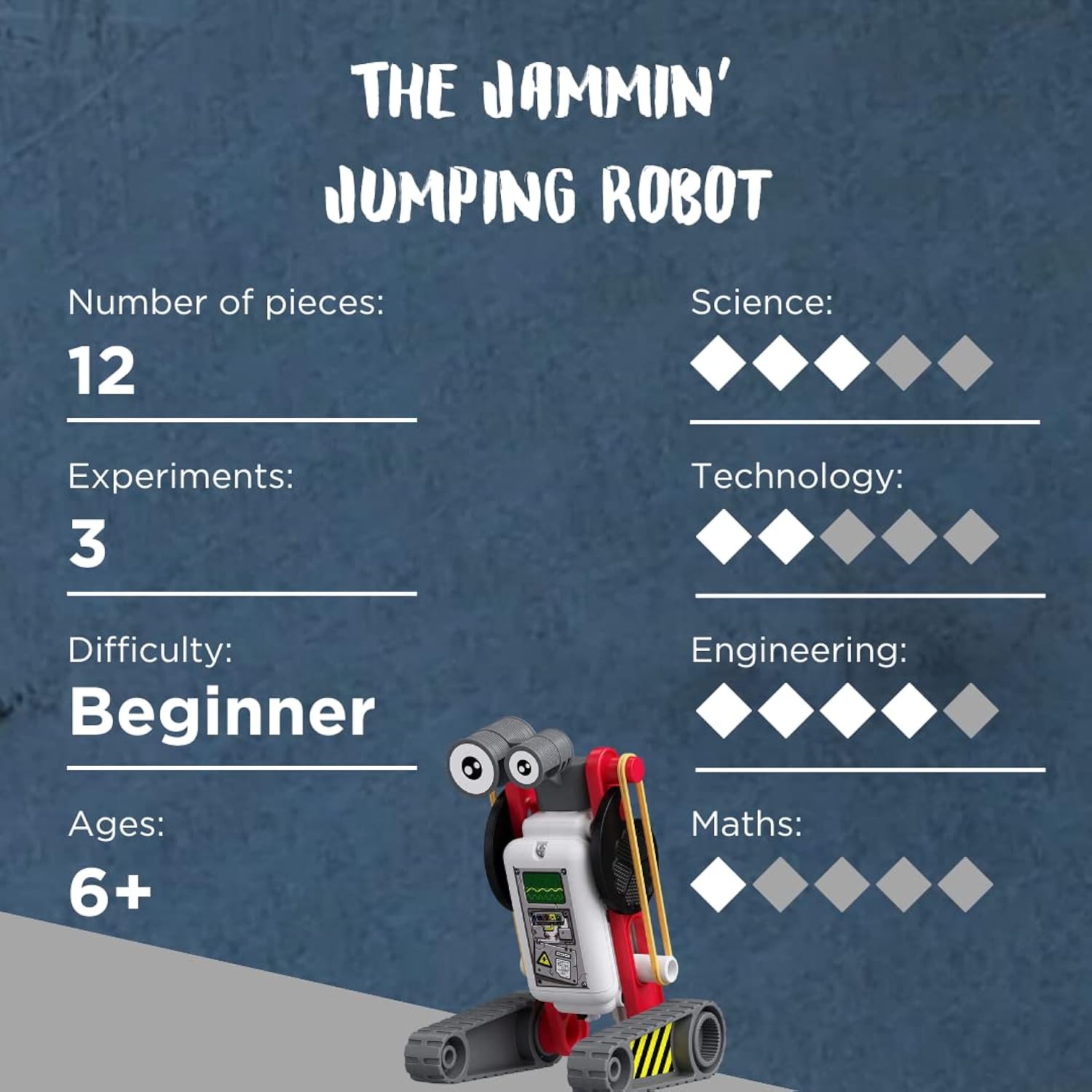 Thames & Kosmos ReBotz: Pogo – The Jammin’ Jumping Robot | Build a Wacky Motorized Robot! | Collect All 4 | Combine to Make New Robotic Creations | Great Stocking Stuffer, Easter Basket Goodie