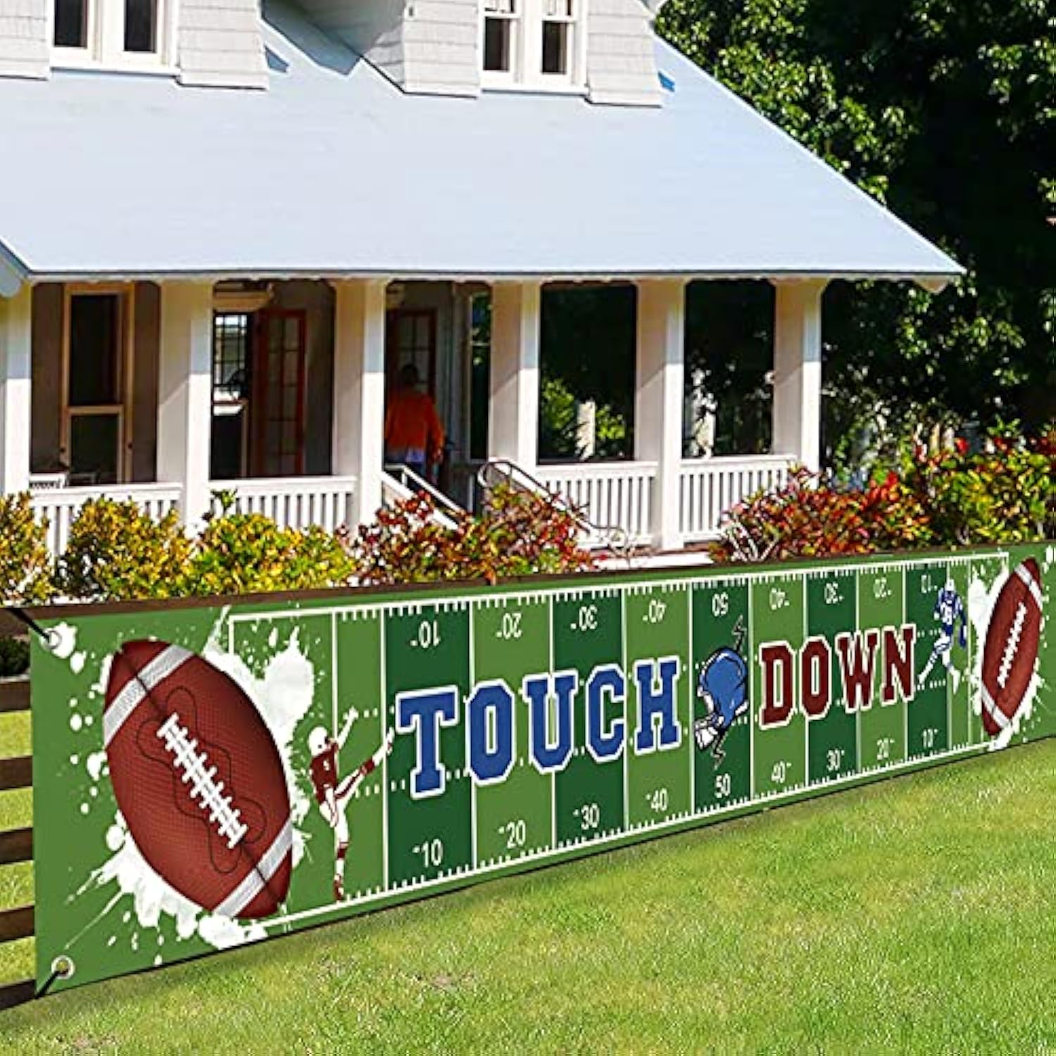 Football Party Banner – Game Day Photo Backdrop 9.8×1.5 ft