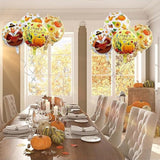 Thanksgiving Foil Balloons: Turkey & Maple Leaf Designs - 18 Inch (12pcs)