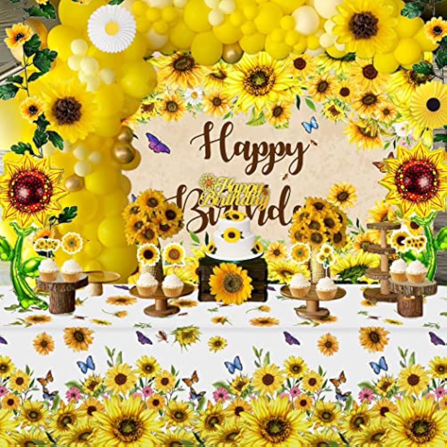 Sunflower Birthday Party Decoration Pack, 111 Pcs Baby Shower Party Su