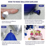 145Pcs Navy Blue Silver Balloons Garland Kit, Royal Blue Silver White