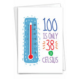 - Funny 100Th Birthday Card With Envelope - Celebrate 100 Year Old Seniors Milestone, Humor Greeting Card For Grandparents - In Celsius 100 C9353Mbg
