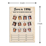 30Th Birthday Party Games, Born In 1996 Games Bundle, Set Of 5 Activities For 10 Guests, Birthday Party Supplies For Adults, Pack Of 50 Cards