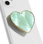 Natural Sea Shell Mother of Pearl Phone Grip Stand - Expandable, Aqua Blue