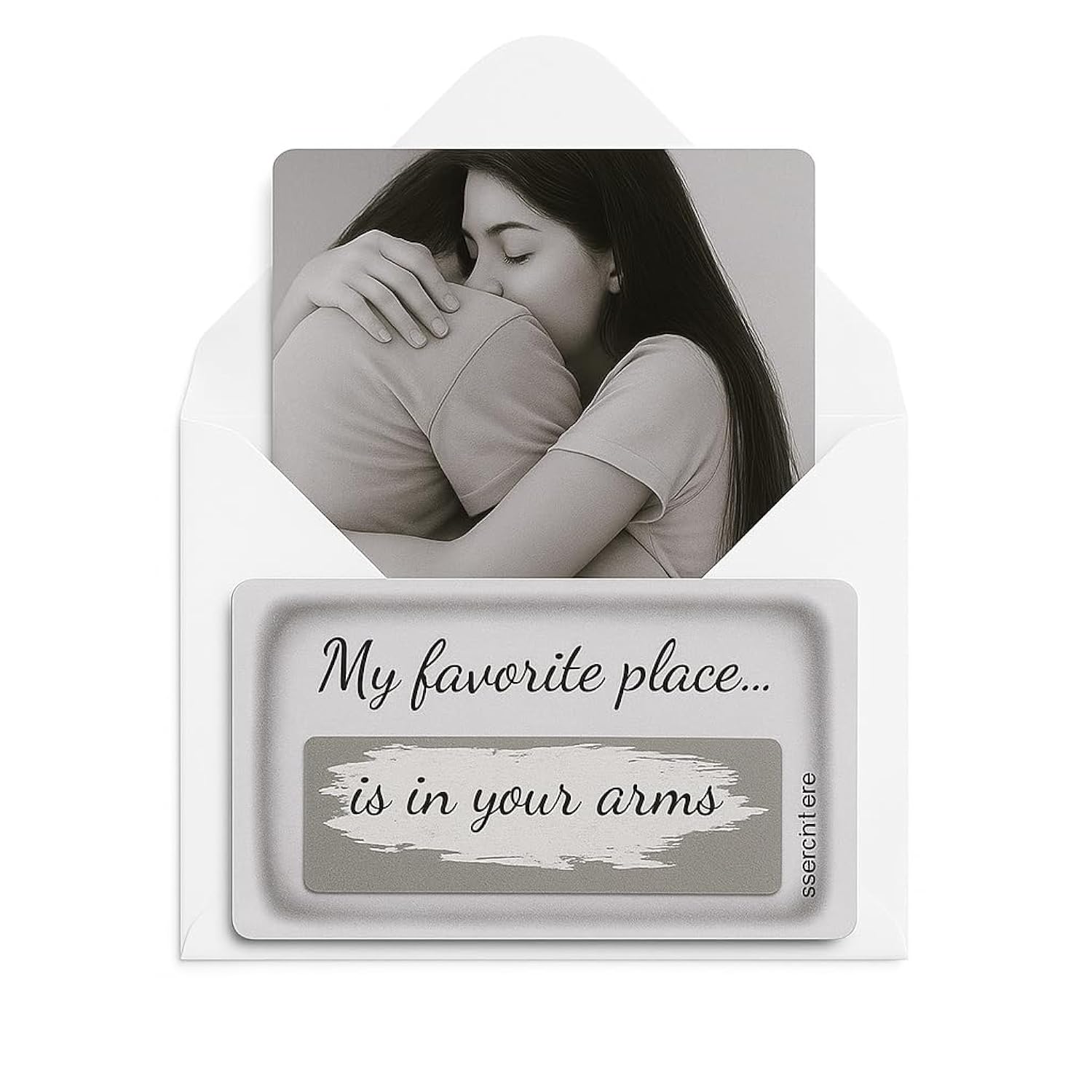 Romantic Scratch Off Card – Love Greeting Card With Hidden Message “My Favorite Place Is In Your Arms” – Gift For Boyfriend Girlfriend Husband Wife – Anniversary Valentine’S Day Card