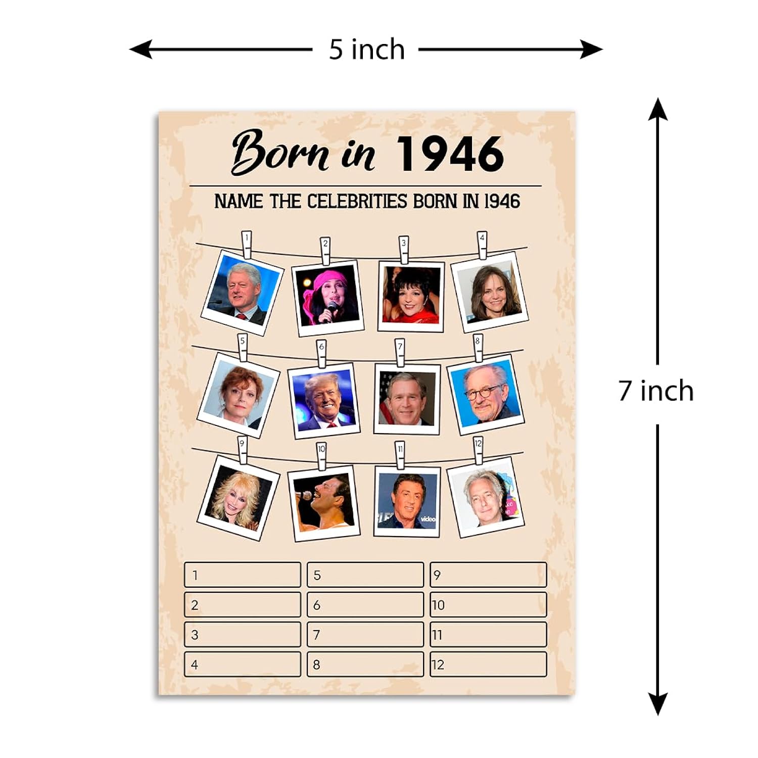 80Th Birthday Party Games, Born In 1946 Games Bundle, Set Of 5 Activities For 10 Guests, Birthday Party Supplies For Adults, Pack Of 50 Cards