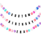 103 Pcs Giant Friendship Bracelet Garland Diy Birthday Halloween Christmas Jumbo Friendship Bracelet Banner Kit Famous Singer Customizable Party Wedding Decor(Macaron Color)