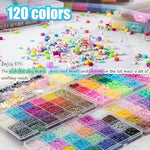 6 Boxes 16800Pcs 72 Colors Clay & 48 Colors Glass Seed Beads Kit For Friendship Bracelets, Heishi & Letters
