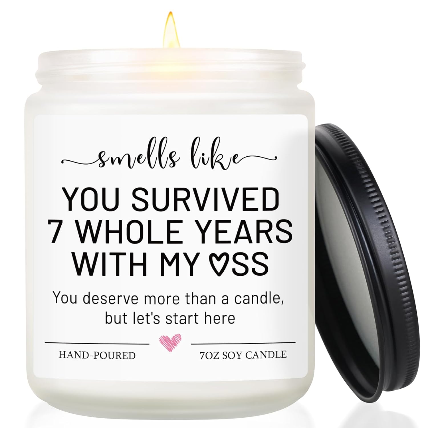 7 Year Anniversary Candle Gifts For Men Women Boyfriend Girlfriend, 7Th Copper Anniversary Wedding Gifts For Couple, Him, Her, Seven Year Wool Wedding Gift For Husband, Wife - Aniversario Candle