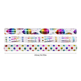 Happy Birthday Wrapping Paper Roll, 3 Pack Mini Rolls Gift Wrap Sheet, Rainbow Design With Polka Dots, Balloons & Candles On White Foil For Kids Presents, 17 Inch X 120 Inch (10 Feet)