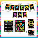 Taco Bar Decoration Kit, Mexican Fiesta Party Decorations Taco Bar Banner Sign Tent Garland For Cinco De Mayo Fiesta Mexican Theme Party Bachelorette Bridal Shower Wedding Birthday Taco Party Supplies