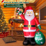 8 Ft Christmas Inflatable Santa Claus With Candy And Big Gift Bag Outdoor Decor, Blow Up Ip44 Weatherproof Xmas Decorati
