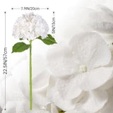 3 Pcs Real Touch Hydrangea Artificial Flowers 22.5" Lifelike Latex White Hydrangeas Fake Hydrangeas For Home Decor Party Wedding Bouquets Table Centerpieces Floral Arrangements Indoor Outdoor Decor