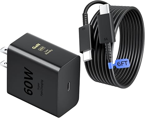 60W USB C Fast Charger with 6FT Cable PD 3.0 PPS Wall Charger for Samsung Galaxy and iPhone