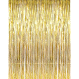 3.2x9.8ft Gold Metallic Tinsel Fringe Curtains 2 Pack Party Backdrop