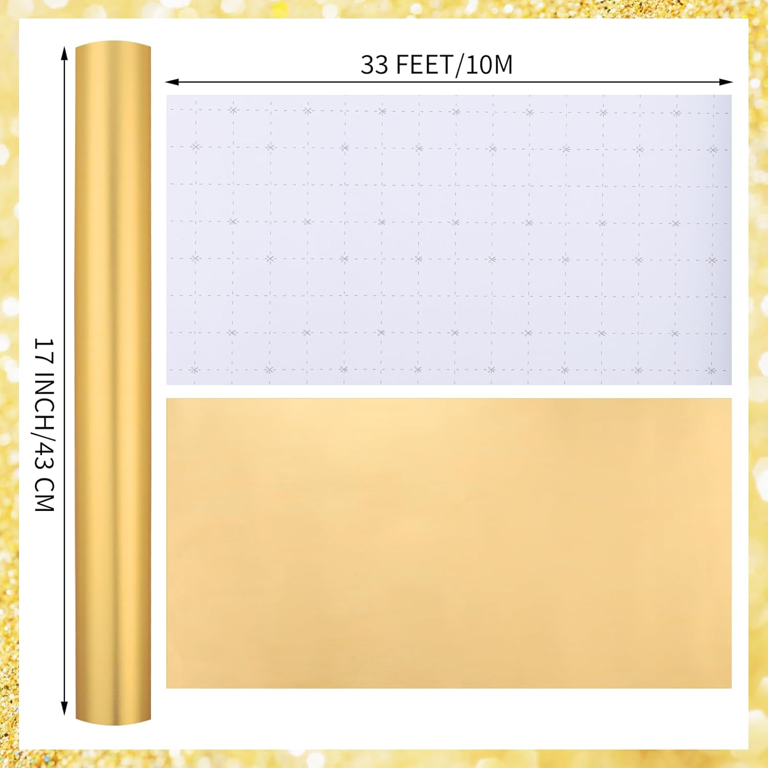 Gold Wrapping Paper Roll 17 In X 33 Ft Solid Matte Gold Metallic Wrapping Paper For Valentine'S Day Wedding Birthday Anniversaries Baby Shower Diy Bouquet