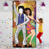 Large 70s Disco Dance Backdrop Door Banner Photo Prop Party Decorations