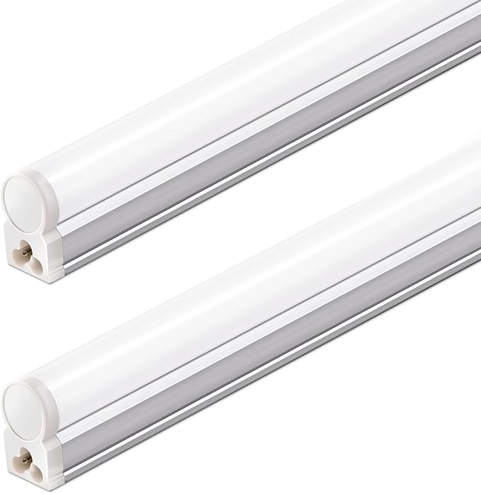 2 Pack 4FT T5 LED Shop Lights 20W 2200LM 6500K Ceiling Under Cabinet Utility Lights