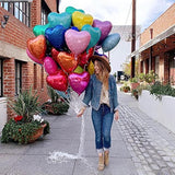 10Pcs Blue Foil Heart Shaped Balloons 18 Inch Heart Mylar Balloons For