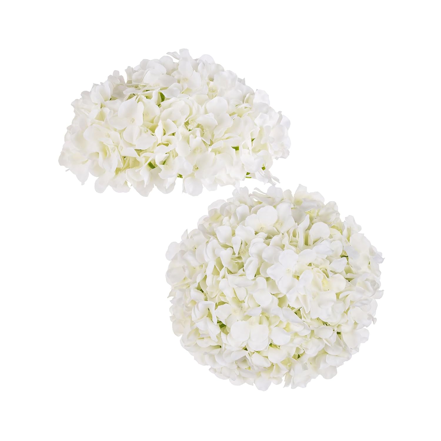 Hydrangea Artificial Flowers Ball: 2 Pcs White Fake Silk Flower Centerpieces Decoration - Faux Hydrangeas Floral Arrangements For Wedding Home Room Table
