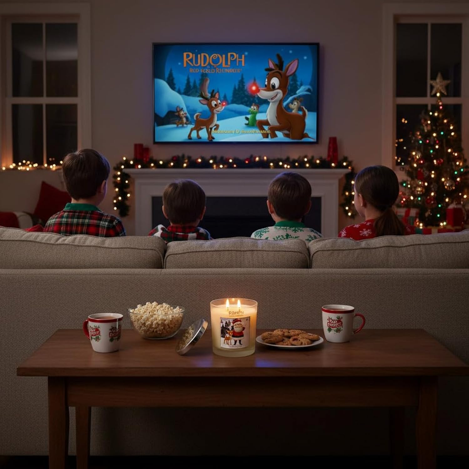 Officially Licensed Rudolph The Red Nosed Reindeer W/Santa Candle - 80 Hours + Of Cinnamon Scented Burn Time - Spread Holiday Joy At Home - The Warm Smell Of Christmas Comes Alive In Your Home