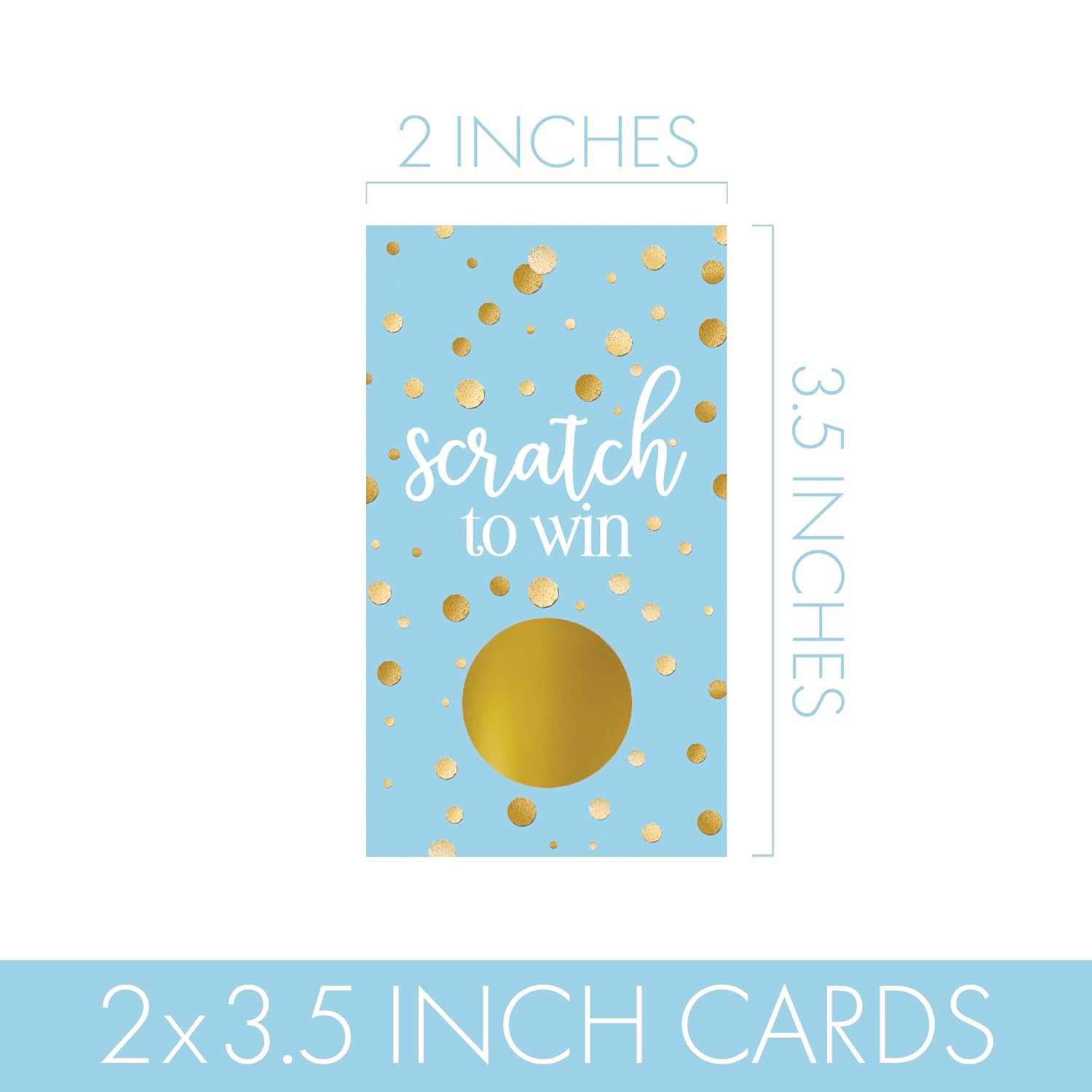 Gold And Blue Scratch Off Game - Bridal Shower, Wedding, Birthday Party, Boy Baby Shower - 28 Cards