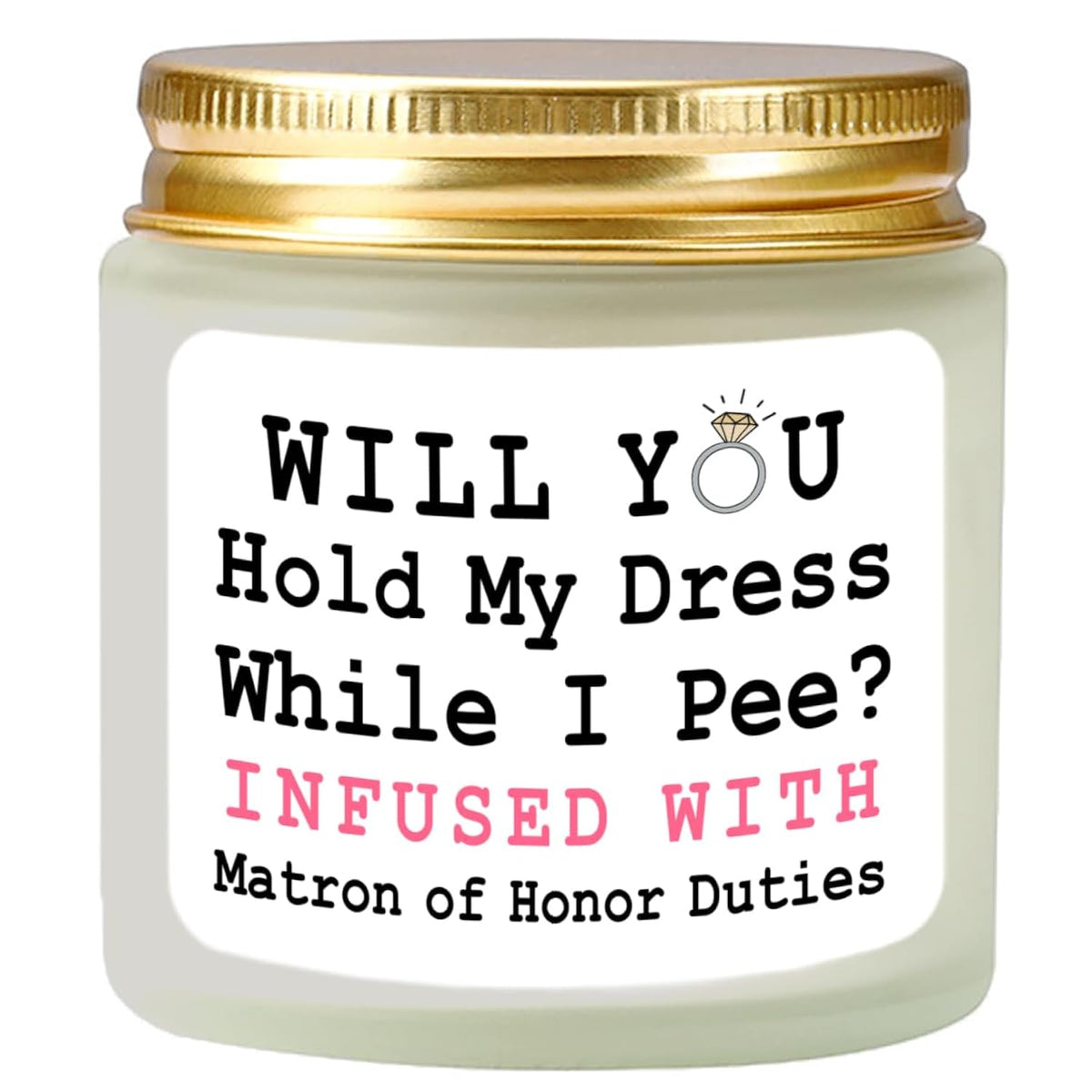 Scented Candle Matron Of Honor Proposal Gifts - Lavender Soy Wax Candle - Bridesmaid Proposal Gifts - Will You Be My Matron Of Honor Gift For Friends Girls Women 4Oz