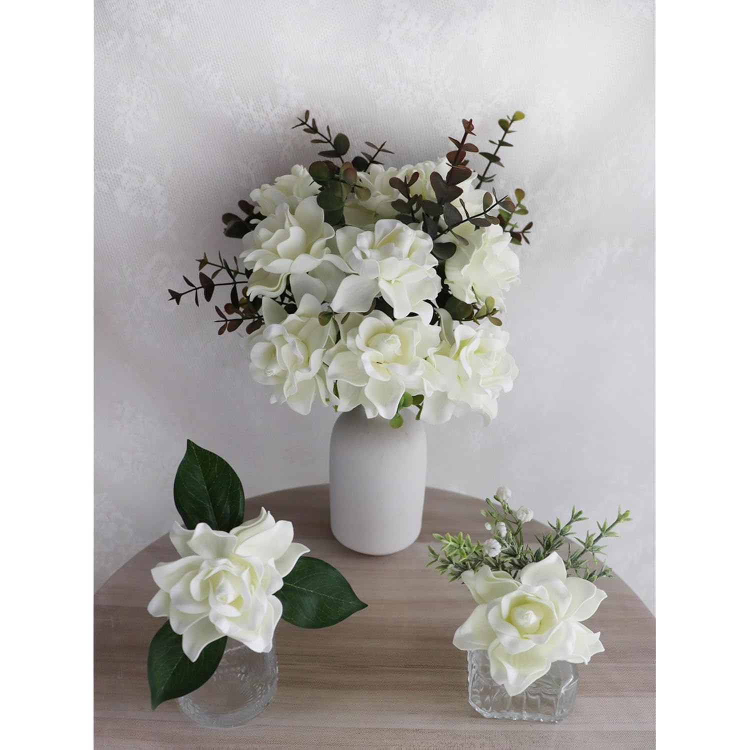 Artificial Flowers 25Pcs Ivory Gardenia Flowers With Stem For Wedding Flowers Centerpieces Bridal Shower Baby Shower Decorations Diy Wedding Bouquets Party Floral Arrangements