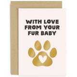 Old English Co. From Fur Baby Card For Cat Dog Parents - Cute Birthday Card For Pet Owner - Cat Or Dog Birthday Card - Mother'S Day Or Father'S Day Card From Dog Or Cat | Blank Inside With Envelope