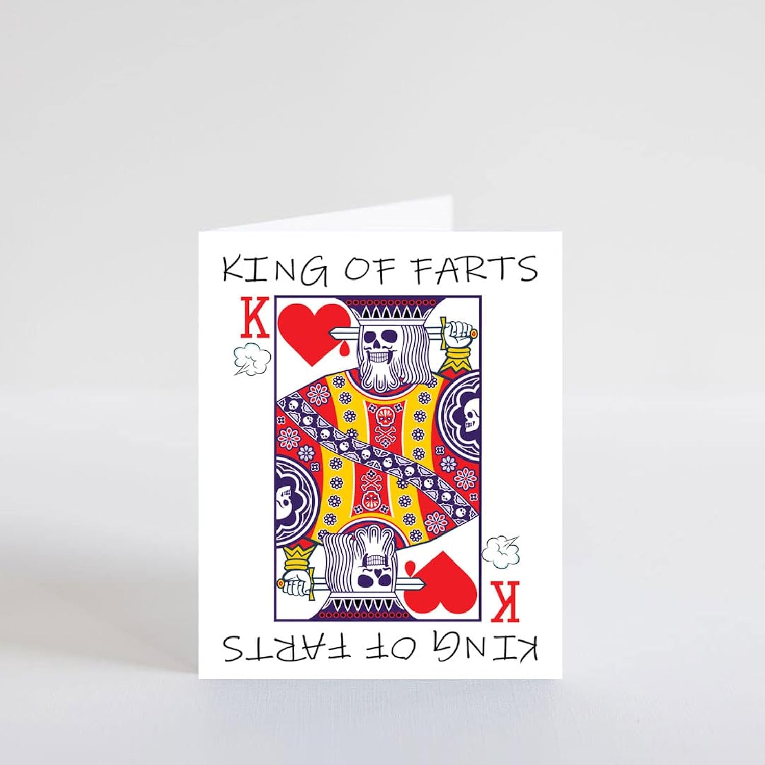 King Of Farts Card, Funny Birthday Card With Fart, Father'S Day Card, Card For Boyfriend, Men'S Valentines Day Card, Valentines Day Card For Dad - Set Of 1 (5X7)