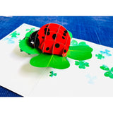 3D Ladybird And Clover Pop Up Card, 3D Insect Card For Girlfriend, Wife, Mum, Grandma, Teacher, Mother Day, Anniversary, Thank You, Good Luck, Thinking Of You, Thank You, St Patrick Day Card, A23