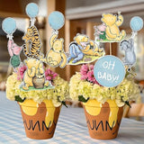 16Pcs Classic Winnie Centerpieces For Baby Shower Decorations Boys Oh Baby Table Centerpieces For Boys Baby Shower Party Decorations