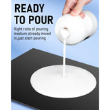White Metallic Pearl Color Acrylic Pour Paint, 33.8 Ounce Pre-Mixed Pouring Paint Supplies With Silicone Pour Oil, Gloves For Canvas, Rock, Wood Cell Creation Flow Diy Art Painting, Ready To Pour