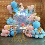 139Pcs Gender Reveal Balloon Garland Arch Kit With Pink And Blue Ballo