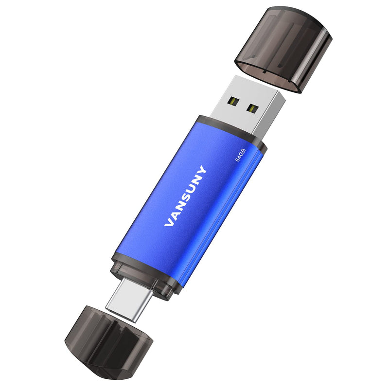 64Gb Usb Type-C Flash Drive 2-In-1 Dual Flash Drive Usb A + Usb C Otg Flash Dr