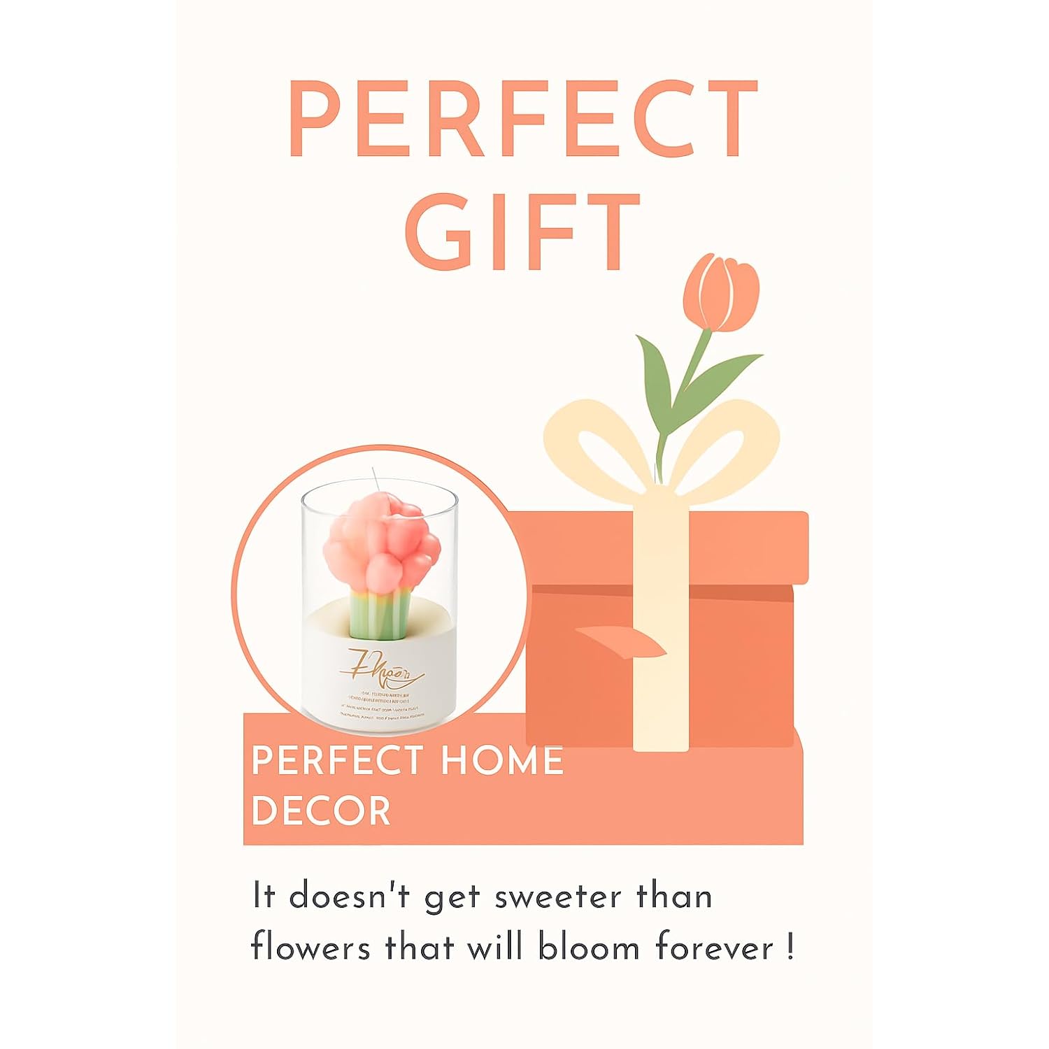 Orange Flower Shape Soy Wax Scented Candles 100% Natural Soy Wax | Relaxing Aromatherapy Candle | Housewarming Gift For Women & Men | Decoration Table Candles | Warm & Decorative Candles