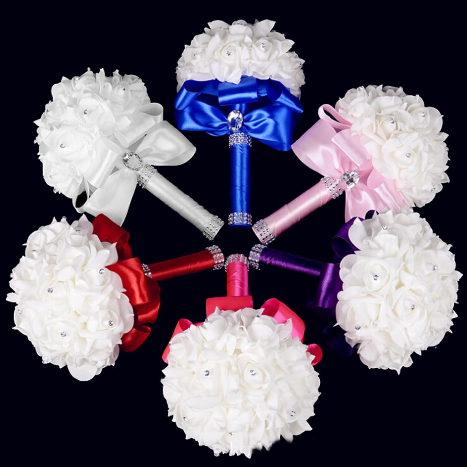 Wedding Bouquets For Bride, Wedding Bouquet Bridesmaid?Bridesmaid Holding Flowers For Wedding Decoration (White+White)