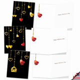 - 10 Boxed Valentine Note Cards With Envelopes - Loving, Heartfelt Assorted Greeting Cards For Valentine'S Day (4 X 5.12 Inch) - Hanging Hearts M5653Vdg-B1X10