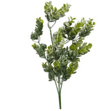 18" 5 Stems Artificial Frosted Eucalyptus Greenery Plant For Christmas Decorations Home Decor, Wedding Décor, Holiday Bush, Floral Arrangement, Cemetery Flowers, Wedding Décor, Green