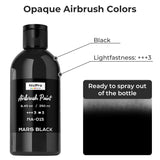 Black Large Airbrush Paint (8.45 Oz, 250 Ml) Ready To Spray Opaque Water-Based Acrylic Air Brush Paints For Model, Wood, Canvas, Metal, Plastic, Leather, For Beginners & Artists