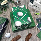 Golf Wrapping Paper For Men Boys Girls - 8 Sheets Green Elegant Gift Wrap With 4 Golf Champions Plaid Patterns For Birthday - Pre Cut& Folded Flat Design(20 X 27 Inch Per Sheet)