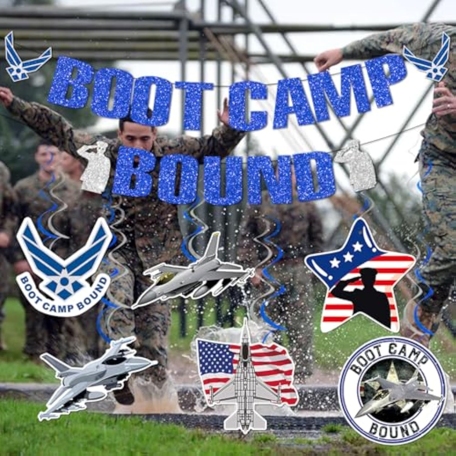 Boot Camp Bound Banner, Army Party Decorations, Army Boot Camp Banner, Military Decor, Army Decorations For Birthday Party