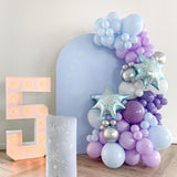 Snowflake Balloon Arch Garland Kit, Snowflake Birthday Party Decorations Metallic Blue Purple Silver Latex Balloon Snowflake Foil Balloons For Winter Wonderland Christmas Snow Princess Party